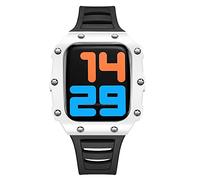 SCWZZWSY Kit de modificación de caja de lujo para Band Mod Kit 45mm 44mm Fibra de carbono Cerámica para Series Iwatch 8 7 6 5 4 SE 41mm 40mm