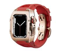 SCWZZWSY Kit de modificación de lujo para Band Series 8, 7, 44MM y 45mm, correa de goma, funda de Metal para IWatch SE 6 5 4, Kit de reequipamiento Diy