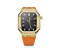 SCWZZWSY Kit Mod de modificación de lujo de 44mm para funda de correa 6 5 4 3, accesorios de marco de Metal con correa de goma para iwatch Series 44mm