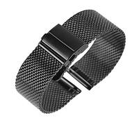 SCWZZWSY Mira Correa de uso general Pulsera de metal de acero inoxidable 16 mm 18 mm 20 mm 22 mm Accesorios de correa de plegado de reemplazo /22 mm/negro