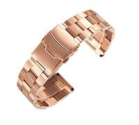 SCWZZWSY Mira la correa de acero inoxidable pulsera de acero inoxidable 18 mm 20 mm 22 mm 24 mm de metal sólido Solid Metal plegable ACCESORIO ACCESORY /23MM /SLVER