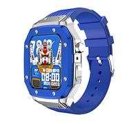 SCWZZWSY Para iWatch Series 7 6 5 4 SE Kit de modificación para caja de correa 44 mm 45 mm 42 mm para correa de reloj de silicona + caja de reloj de acero inoxidable