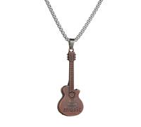 SCWZZWSY Productos para niñas 925 Collar de Rock and Roll de Plata esterlina para Mujeres y Hombres, Collar de violín de Hip Hop Colgante de Guitarra de Guitarra de Guitar