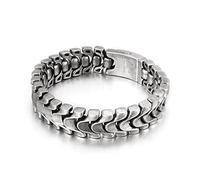 SCWZZWSY Pulsera de acero inoxidable para hombre, estilo retro, con forma de Kiel, joya atemporal para hombre, longitud 21,5 cm