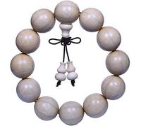 SCWZZWSY Pulsera de cuentas, brazalete de perlas de oración, pulsera de madera budista budista hechas a mano oración mala elástica con calabaza colgante macrame textura única