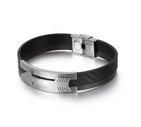 SCWZZWSY Pulsera para hombres con grabado, brazalete para hombres de brazalete para hombres de brazalete de acero inoxidable con un regalo de pareja magnética