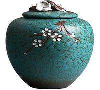 SCWZZWSY Urnas Funerales Urn Cremation Urna Urnas Decorativas Funerales Ash Jar Adulto Cerámica de entierro Cerámica (Negro A)