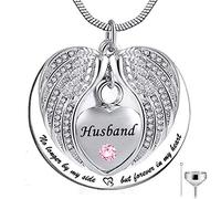 SCWZZWSY Ya no a mi Lado, Sino para Siempre en mi corazón Acero Inoxidable, Acero Inoxidable, cremación de cremación Collar para Cenizas - Marido