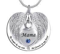 SCWZZWSY Ya no a mi Lado, Sino para Siempre en mi corazón Acero Inoxidable cremación cremación cremación Collar para Cenizas -Mama