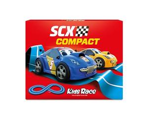 SCX - Circuito Compact - Pista de Carreras Completa - 2 Coches y 2 mandos 1:43 (Kids Race)