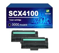 SCX4100 Cartucho De Tóner con Chip Compatible con Impresoras para Samsung SCX-4100, Rendimiento De hasta 3000 Páginas.,Black-2 Pack