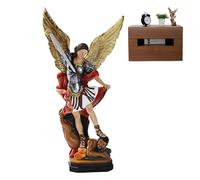 scyca Estatua de, Figura arcángel Miguel Coloreada, el Arcángel derrotando a Satanás estatuilla Religiosa Coleccionable Ángel Escultura Decoratiom