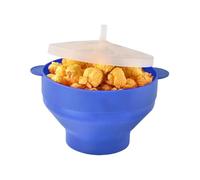 scyca Máquina para hacer palomitas de maíz en microondas | Recipiente de silicona para palomitas de maíz apto para microondas Recipiente plegable para hacer palomitas maíz en microondas, con tapa