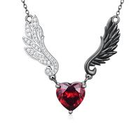 SCZKLAQ Collares góticos de ángel diablo para mujer, plata de ley 925, colgante gótico de ángel y ala del diablo, joyería gótica punk para mujer