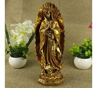 SCZWP8 Estatua de la Virgen Mexicana de América del Sur, Adorno Artesanal de Resina de la Virgen Dorada de Guadalupe, decoración de la Sala de Estar del hogar para su Sala de Estar, Oficina