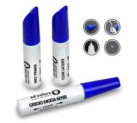 SD COLORS 12ml Pintura de Retocar con Pincel, Laca Transparente y Imprimación Gris - Grigio Moda (609B) - Compatible con FIAT - Reparación de Arañazos, Desconchados y Pintura