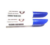 SD COLORS 12ml Pintura de Retocar con Pincel y Laca Transparente - Cobalt Blue (251) - Compatible con Vespa/Piaggio - Reparación de Arañazos, Desconchados y Pintura