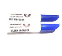 SD COLORS 12ml Pintura de Retocar con Pincel y Laca Transparente - Fuji White (867) - Compatible con Jaguar/Land Rover - Reparación de Arañazos, Desconchados y Pintura