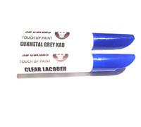 SD COLORS 12ml Pintura de Retocar con Pincel y Laca Transparente - Gunmetal Grey (KAD) - Compatible con Nissan - Reparación de Arañazos, Desconchados y Pintura