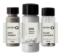 SD COLORS BIANCO BOSSA NOVA 268 268A 268/A 674 934 Nueva pintura de retoque 15 ML REPARACIÓN CHIP CEPILLO COLOR CODE 268 268A 268/A 674 934 BIANCO BOSSA NOVA (PINTURA+PRIMER+LACQUER)