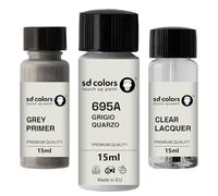 SD COLORS GRIGIO QUARZO 695A 695/A KAJ PAJ Nueva Pintura de retoque 15 ML REPARACIÓN CHIP CHIP CEPILLO COLOR CODE 695A 695/A KAJ PAJ GRIGIO QUARZO (PINTURA+PRIMER+LACER)