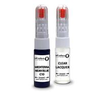 SD COLORS MEDITERRÁNEO AZUL C10 compatible con BMW New Touch Up Paint Pen KIT DE REPARACIÓN DE 20 ML SCRATCH CHIP CEPILLO CODE COLOR C10 MEDITERRANEAN BLUE (PINTURA+LACQUER)