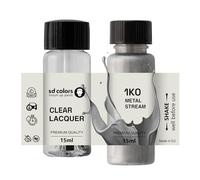 SD COLORS METAL STREAM 1K0 Pintura de retoque de 15 ML para reparación de arañazos con código de color 1K0 metal Stream (pintura+laca)