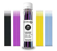SD COLORS Palillos Aplicadores 24 Uds - Reparación de Pintura para Coches, Detalles Automotrices, Arañazos y Desconchones - Micro Pinceles 1.2mm, 1.5mm, 2.0mm, 2.5mm