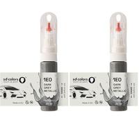 SD COLORS Pincel de pintura para retocar 1E0, color gris oscuro, 20 ML, para reparación de arañazos (solo pintar) (Paquete de 2)