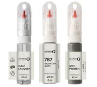 SD COLORS Pincel de pintura para retoques de color gris montaña 787, 20 ML, para reparación de arañazos (pintura+imprimador+laca)