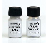 SD COLORS Pintura de retoque LC9A de color blanco puro, 15 ML, para reparar arañazos y astillas, código de color LC9A, blanco puro (pinta + laca)