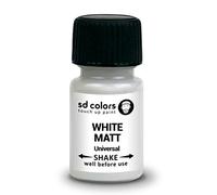 SD COLORS Pintura de retoque universal, color blanco, 15 ML para autos de reparación pequeños, metal, madera, plástico, ventanas, marcos, puertas, puertas