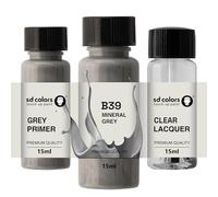 SD COLORS Pintura para retocar de color gris mineral B39 de 15 ML para reparación de arañazos, código de color B39 gris mineral (pintura+laca+imprimación)