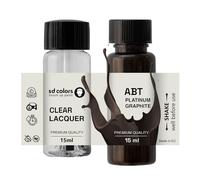 SD COLORS PLATINUM GRAPHITE ABT Nueva pintura de retoque 15 ML reparación de arañazos chatarra cepillo código de color ABT PLATINUM GRAFITITE (pintura+laca)