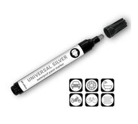 SD COLORS Rotulador universal plateado de 3 mm, compatible con metal, piedra, cerámica, vidrio, plástico, bicicleta, coche, hecho a mano