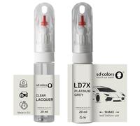 SD COLORS Tinte LD7X D7X 2R - Pincel para retocar (20 ML), color gris platino