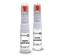 SD COLORS Tráfico blanco RAL 9016 nuevo kit de reparación de bolígrafo de pintura de retoque 20 ML SCRIZ CEPILLO CÓDIGO DE COLOR 9016 Tráfico blanco (pintura+laca)