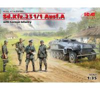Sd.Kfz.251/1 Ausf.A Con Infantería Alemana 1:35 Kit De Modelo De Plástico ICM