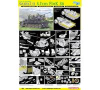 Sd.kfz.7/2 3.7cm Flak 36 Tanque 1 :3 5 Plástico Modelo Kit Dragon Models