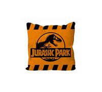 SD Toys – Cojín cuadrado Caution Logo Jurassic Park – Envasado al vacío – 45x45cm