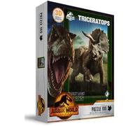 Sd toys efecto 3d poster triceratops jurassic world-puzle 100 piezas-s