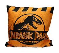 SD Toys Cojín Jurassic Park Caution Logo naranja 40x40x1 cm envasado al vacío