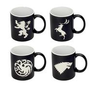 SD toys SDTHBO89277 Emblemas Casas Set 4 Tazas Grabado Laser Cerámica, Multicolor