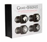 SD toys SDTHBO89277 Emblemas Casas Set 4 Tazas Grabado Laser Cerámica, Multicolor