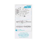SD TOYS SDTSDT89835 - Póster de Vidrio, diseño Star Wars Episodio 7 Halcón Milenario Planos, 30 x 60 cm