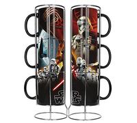 SD TOYS Star Wars Set de Tazas, Cerámica, Negro, 12 cm