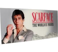 SD Toys – Póster de vidrio The World Is Yours (Scarface) Fondo gris 60x30 cm