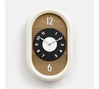 SDA287MZ Escuela Reloj de Pared con gráficos Irregulares Estilo Crema, silencioso, for Sala Estar y hogar Oficina(Cream Brown - Minimalist Style)