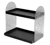 SDA287MZ Estación organizadora Coffee cup storage pantry bar counter acrylic holder double-layer tray(Negro)