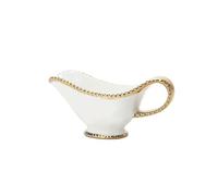 SDA287MZ Salsera Salsera de cerámica Blanca, Jarra for Salsa con asa, Bote for Salsa de Porcelana, Recipiente Decorativo for Salsa, for Fiesta de Caldo de bistec Jarra de Leche